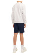 Thumbnail Short jogging en coton mélangé marine avec logo imprimé en rouge et blanc - Image 3