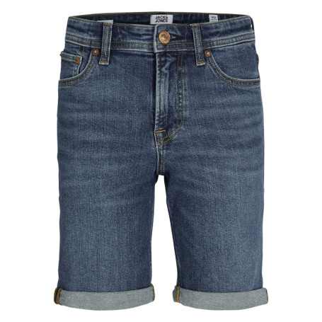 Short 5 poches bleu indigo délavé en coton...