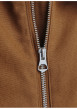 Thumbnail Blouson manches longues en coton brun uni à coupe droite avec un col italien - Image 6