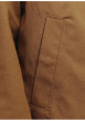 Thumbnail Blouson manches longues en coton brun uni à coupe droite avec un col italien - Image 7