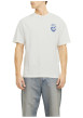 Thumbnail T-shirt en coton blanc imprimé bleu à coupe ample et col rond - Image 5