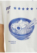 Thumbnail T-shirt en coton blanc imprimé bleu à coupe ample et col rond - Image 7