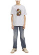 Thumbnail T-shirt en coton blanc imprimé rouge avec une coupe ample et un col rond - Image 2