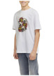 Thumbnail T-shirt en coton blanc imprimé rouge avec une coupe ample et un col rond - Image 4