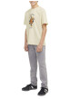 Thumbnail T-shirt manches courtes en coton écru imprimé avec coupe ample et col rond - Image 2