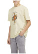 Thumbnail T-shirt manches courtes en coton écru imprimé avec coupe ample et col rond - Image 4