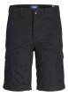 Thumbnail Short cargo en coton noir monochrome à coupe droite avec 6 poches