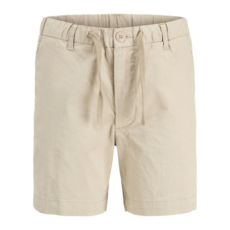 Short chino en coton beige uni à coupe ample...
