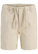 Thumbnail Short chino en coton beige uni à coupe ample avec 4 poches et cordon