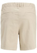 Thumbnail Short chino en coton beige uni à coupe ample avec 4 poches et cordon - Image 2