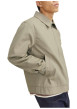 Thumbnail Blouson manches longues beige uni en coton avec col italien et coupe droite - Image 5