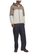 Thumbnail Blouson manches longues marron et beige à coupe droite avec col à capuche - Image 2