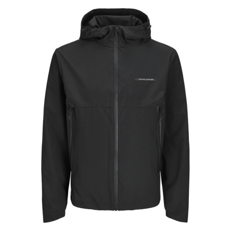 Blouson manches longues noir uni à coupe droite...