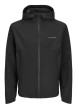 Thumbnail Blouson manches longues noir uni à coupe droite avec col à capuche et 2 poches