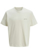 Thumbnail T-shirt manches courtes en coton écru avec fruits imprimés au dos et col rond