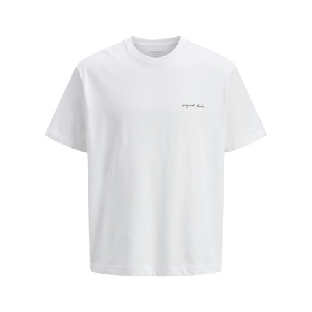 T-shirt en coton blanc à coupe large avec col...