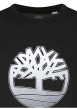 Thumbnail T-shirt en coton noir avec logo imprimé en blanc à coupe droite avec col rond - Image 3