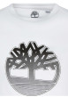 Thumbnail T-shirt manches courtes blanc en coton avec un col rond et logo imprimé en noir - Image 3
