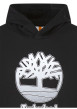 Thumbnail Sweat à capuche en coton noir à coupe droite avec logo imprimé en blanc - Image 3