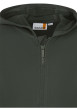 Thumbnail Sweat à capuche zippé en coton kaki avec 2 poches et logo blanc imprimé - Image 3