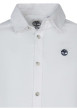 Thumbnail Chemise en coton blanche unie à coupe slim avec col français et logo brodé bleu - Image 3