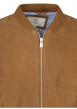 Thumbnail Blouson en cuir de chèvre camel uni à coupe droite avec col bomber et 2 poches - Image 3