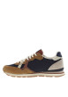 Thumbnail Baskets running en cuir cognac à talon plat avec logo beige et lacets plats - Image 2
