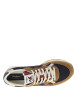 Thumbnail Baskets running en cuir cognac à talon plat avec logo beige et lacets plats - Image 4