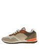 Thumbnail Baskets running en cuir marron et orange à talon plat avec logo blanc - Image 2