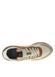 Thumbnail Baskets running en cuir marron et orange à talon plat avec logo blanc - Image 4
