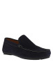 Thumbnail Mocassins marine en cuir nubuck à semelle noire avec logo embossé - Image 3