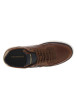 Thumbnail Baskets en cuir cognac à semelle blanche avec lacets plats marrons - Image 4
