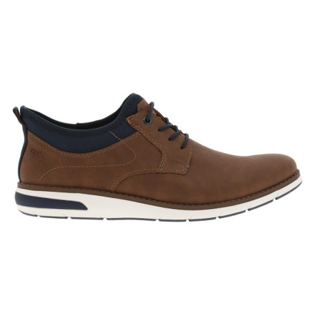 Sneakers brun à talon plat et à lacets...