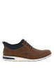Thumbnail Sneakers brun à talon plat et à lacets élastiqués ronds avec marque embossée