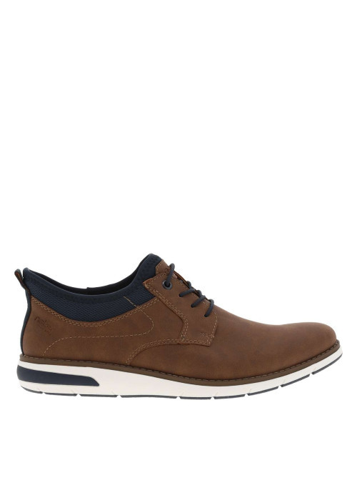 Sneakers brun à talon plat et à lacets élastiqués ronds avec marque embossée
