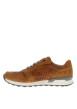 Thumbnail Sneakers en cuir brun à talon plat et à lacets plats et trous d'aération carrés - Image 2