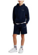 Thumbnail Sweat bleu marine à capuche en coton mélangé avec logo blanc et coupe droite - Image 2