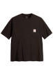 Thumbnail T-shirt en coton noir uni avec une coupe regular fit et une poche plaquée