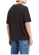 Thumbnail T-shirt en coton noir uni avec une coupe regular fit et une poche plaquée - Image 2