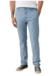 Thumbnail Chino en coton mélangé bleu uni à coupe slim avec une taille intermédiaire - Image 3