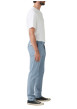 Thumbnail Chino en coton mélangé bleu uni à coupe slim avec une taille intermédiaire - Image 5
