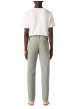 Thumbnail Chino en coton beige uni avec une coupe slim et des passants pour ceinture - Image 2