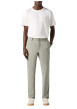Thumbnail Chino en coton beige uni avec une coupe slim et des passants pour ceinture - Image 5