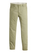 Thumbnail Chino en coton mélangé vert uni à coupe slim avec une taille intermédiaire