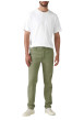 Thumbnail Chino en coton mélangé vert uni à coupe slim avec une taille intermédiaire - Image 5