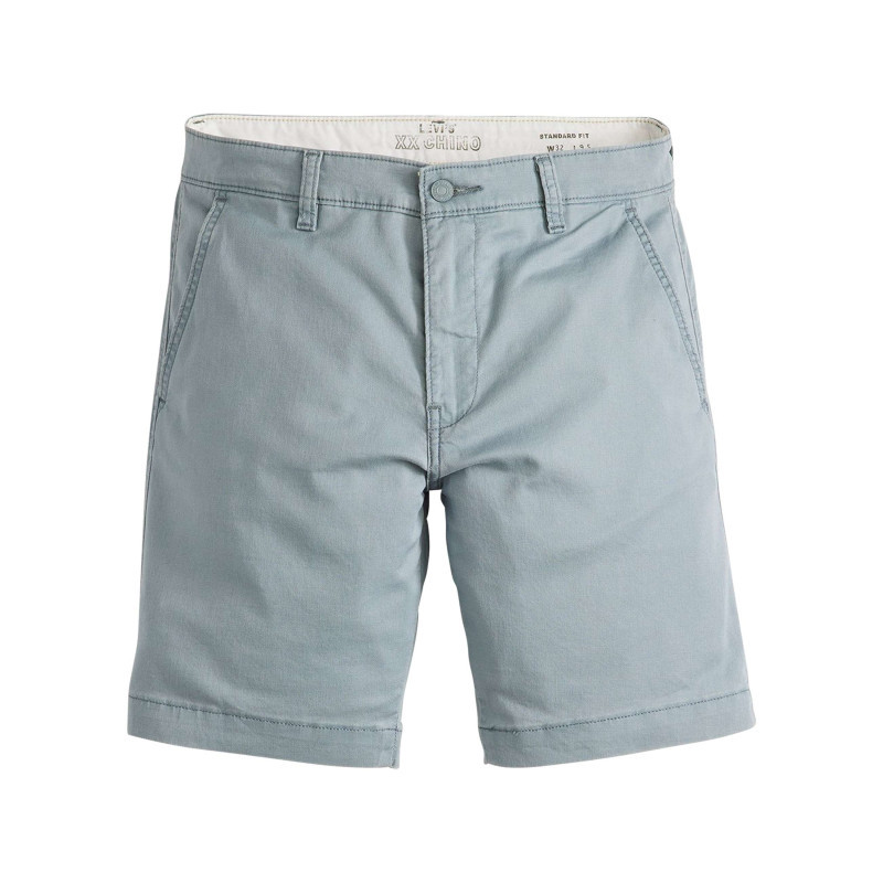 Levi's® - Bermuda Chino En Coton Mélangé Bleu Uni à Coupe Droite Avec Des Poches - Bleu Levi's® - Bermuda Chino En Coton Mélangé Bleu Uni à Coupe Droite Avec Des Poches - Bleu