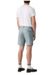 Thumbnail Bermuda chino en coton mélangé bleu uni à coupe droite avec des poches - Image 2