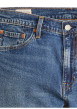 Thumbnail Short denim 405 en coton bleu uni avec une coupe regular fit et des passants - Image 3