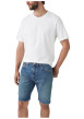 Thumbnail Short denim 405 en coton bleu uni avec une coupe regular fit et des passants - Image 4