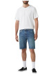 Thumbnail Short denim 405 en coton bleu uni avec une coupe regular fit et des passants - Image 5